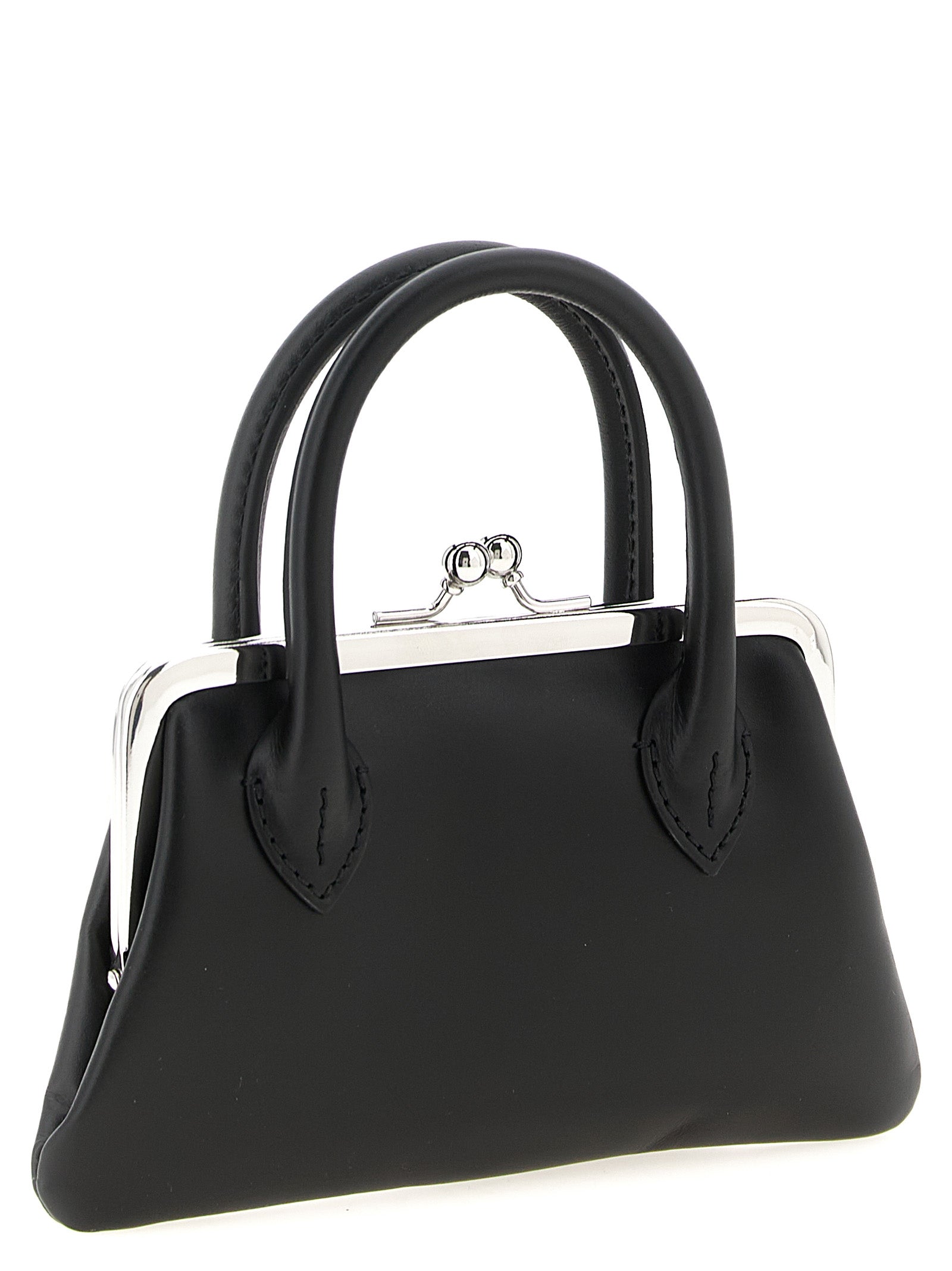 Black Cowhide Claps Handle Cardholder