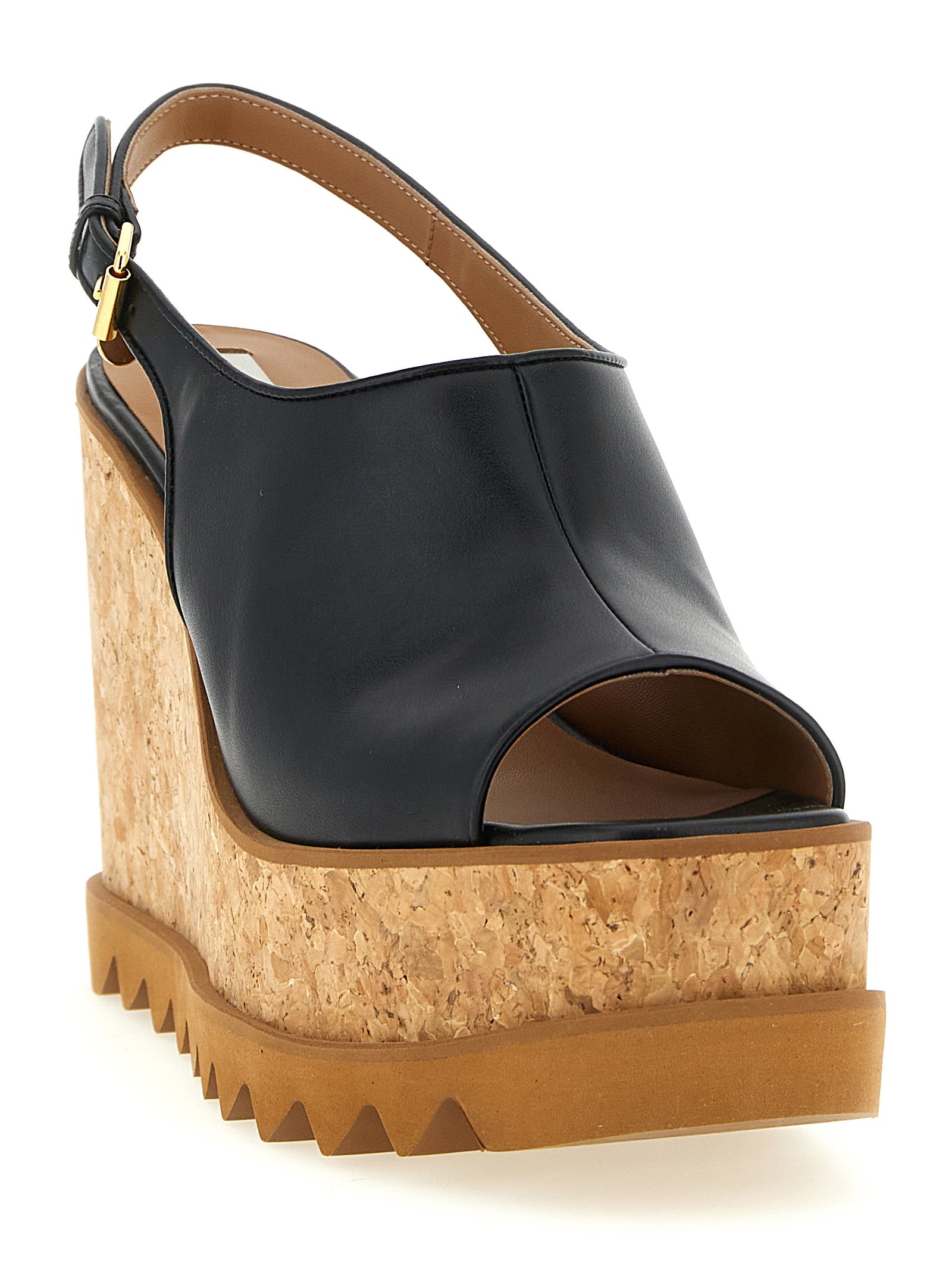 Sneak-Elyse Organic Polyurethane Slingback Wedge Sandals