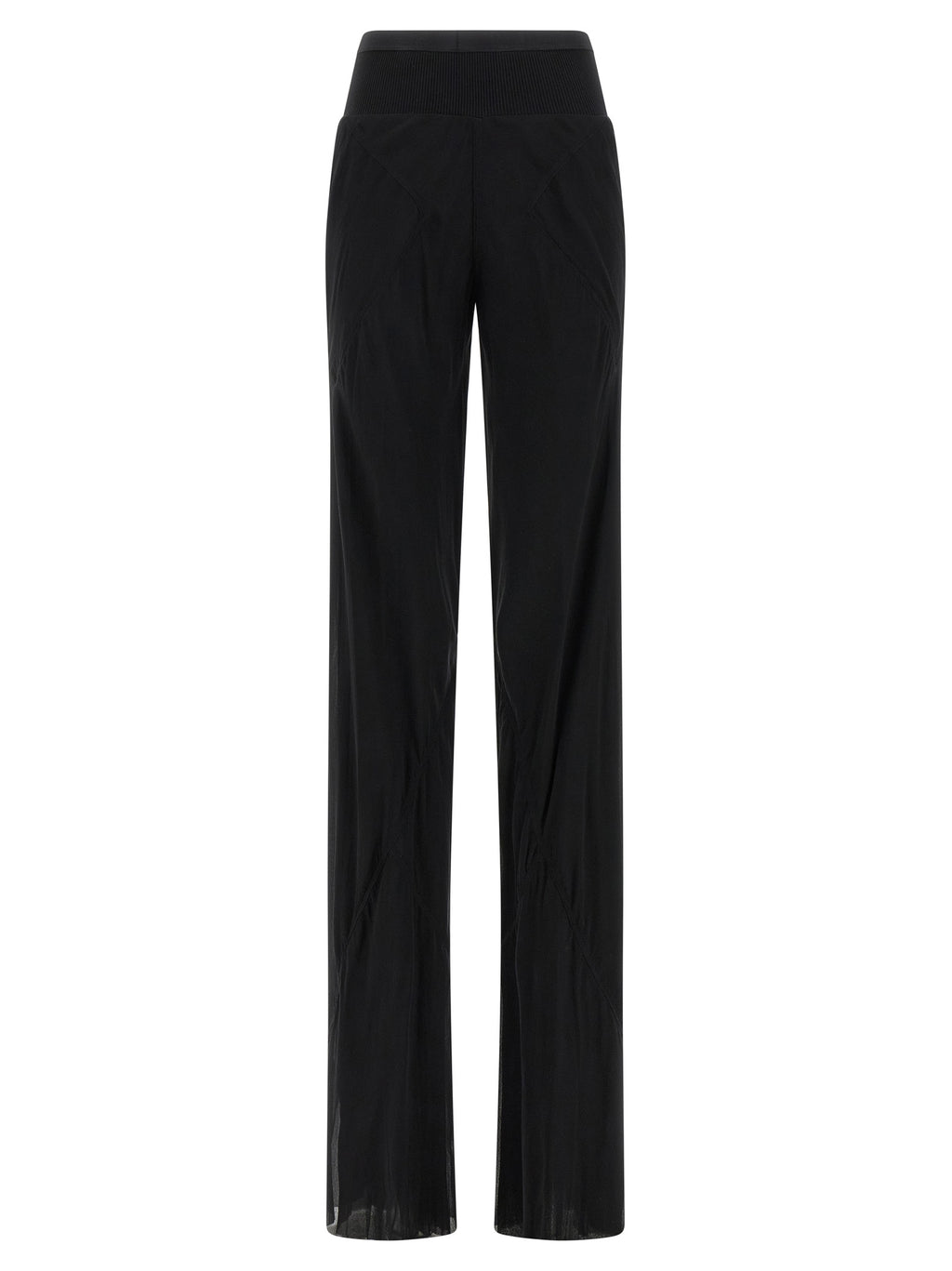 Black Silk Bias Flared Trousers