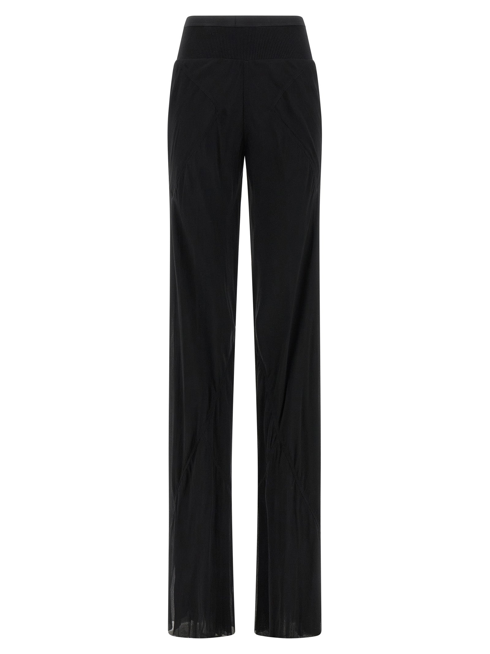 Black Silk Bias Flared Trousers