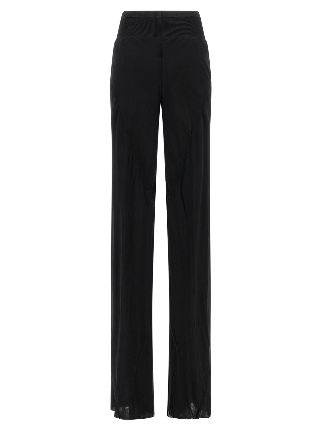 Black Silk Bias Flared Trousers