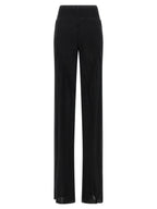 Black Silk Bias Flared Trousers
