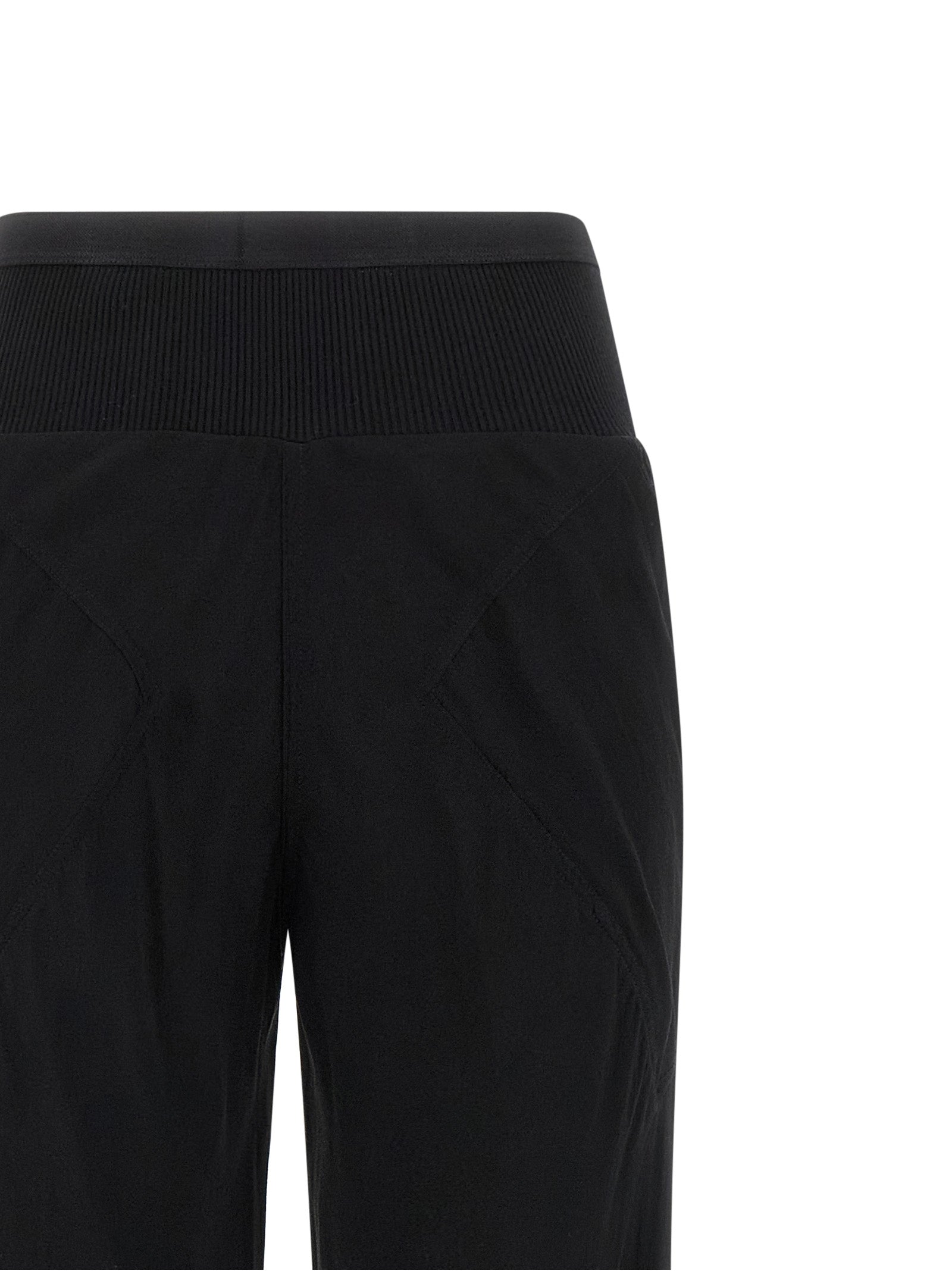 Black Silk Bias Flared Trousers