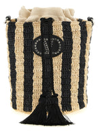 Small Raffia Bucket Shoulder Bag