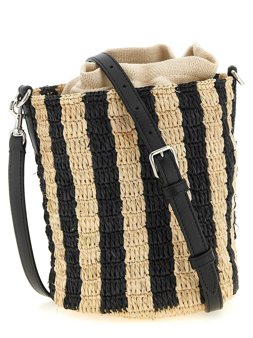 Small Raffia Bucket Shoulder Bag