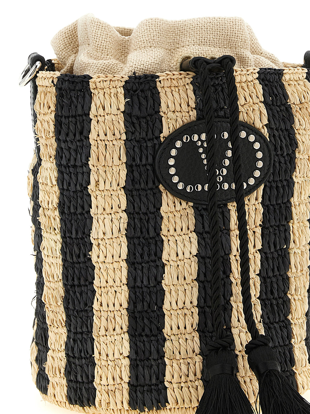 Small Raffia Bucket Shoulder Bag