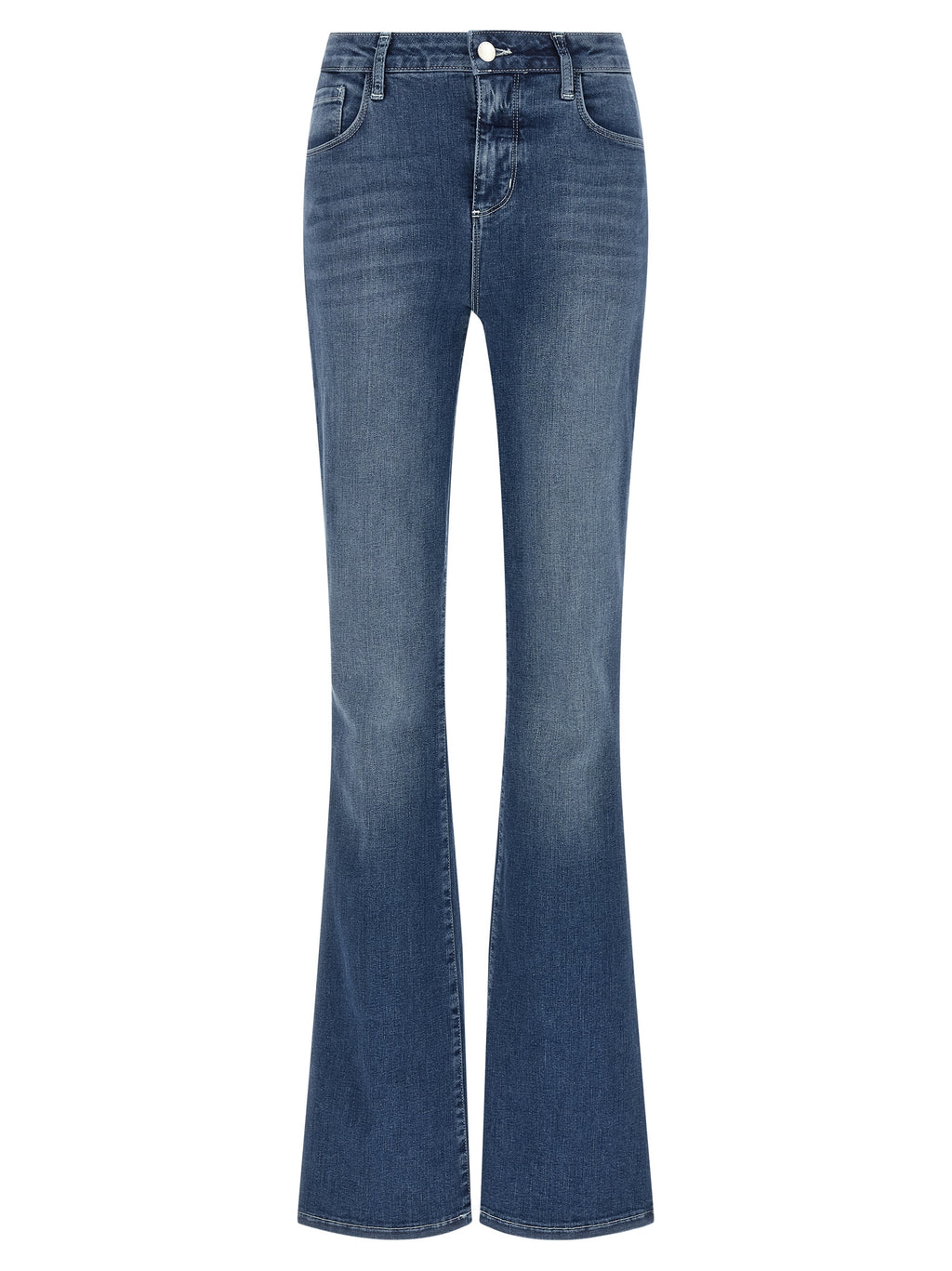 Selma Stone-Washed Denim Flared Jeans