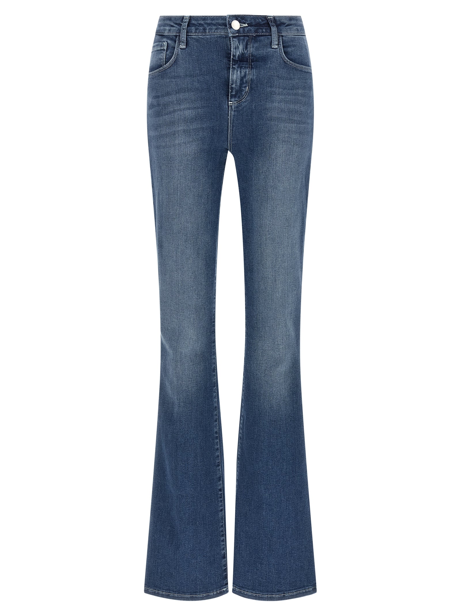 Selma Stone-Washed Denim Flared Jeans
