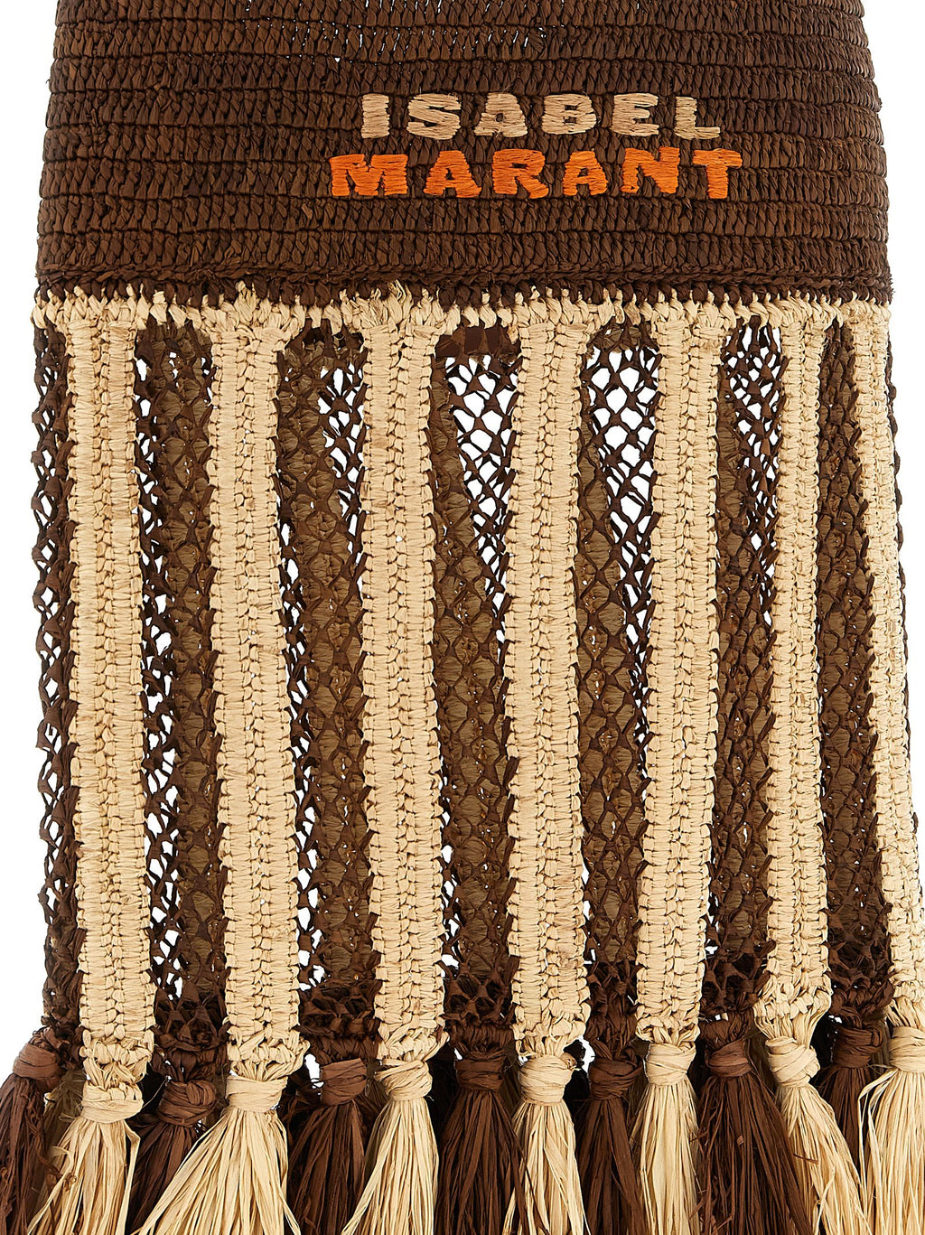 Two-Tone Woven Raffia Praia Shoulder Bag