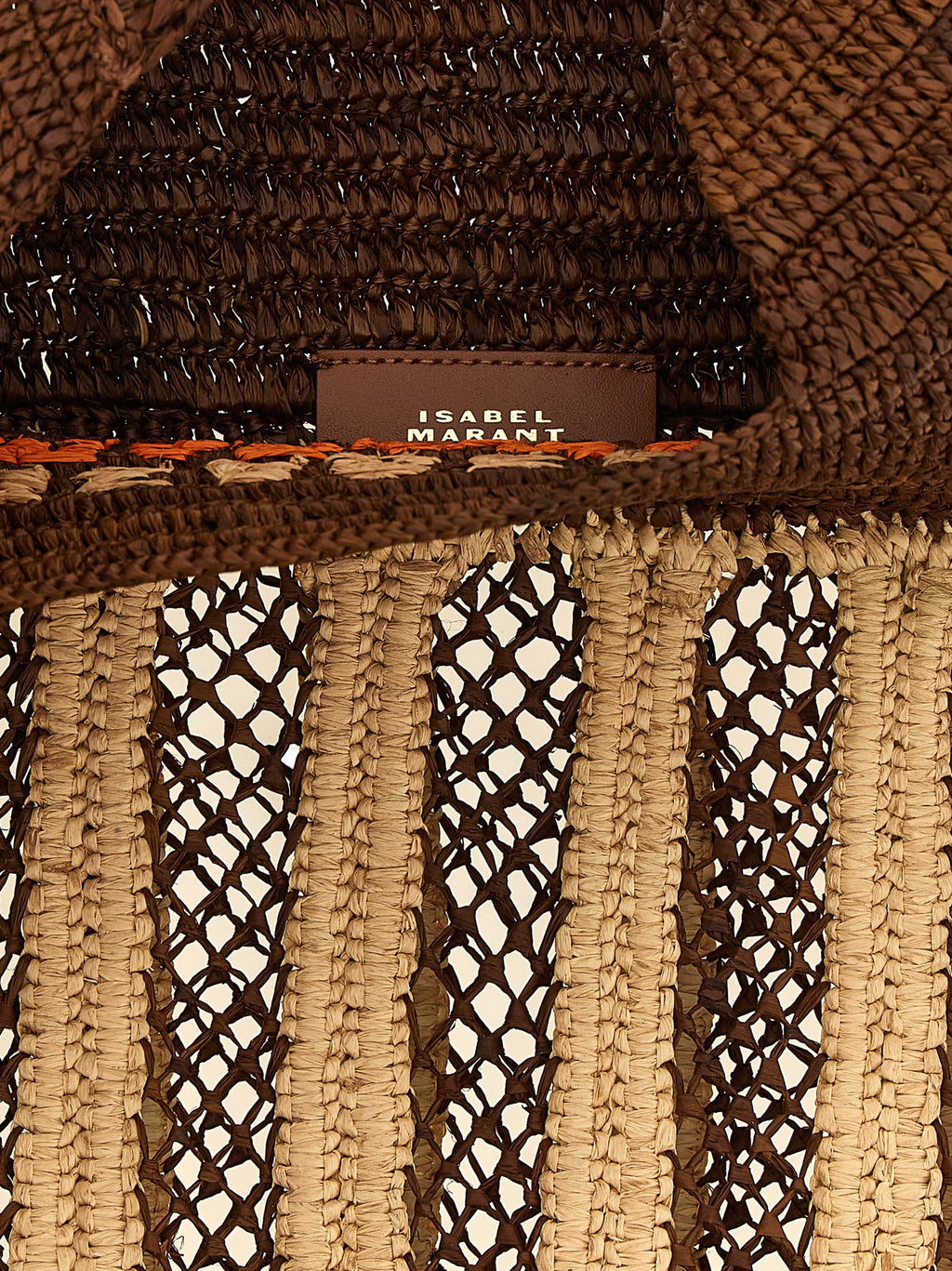 Two-Tone Woven Raffia Praia Shoulder Bag