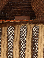 Two-Tone Woven Raffia Praia Shoulder Bag