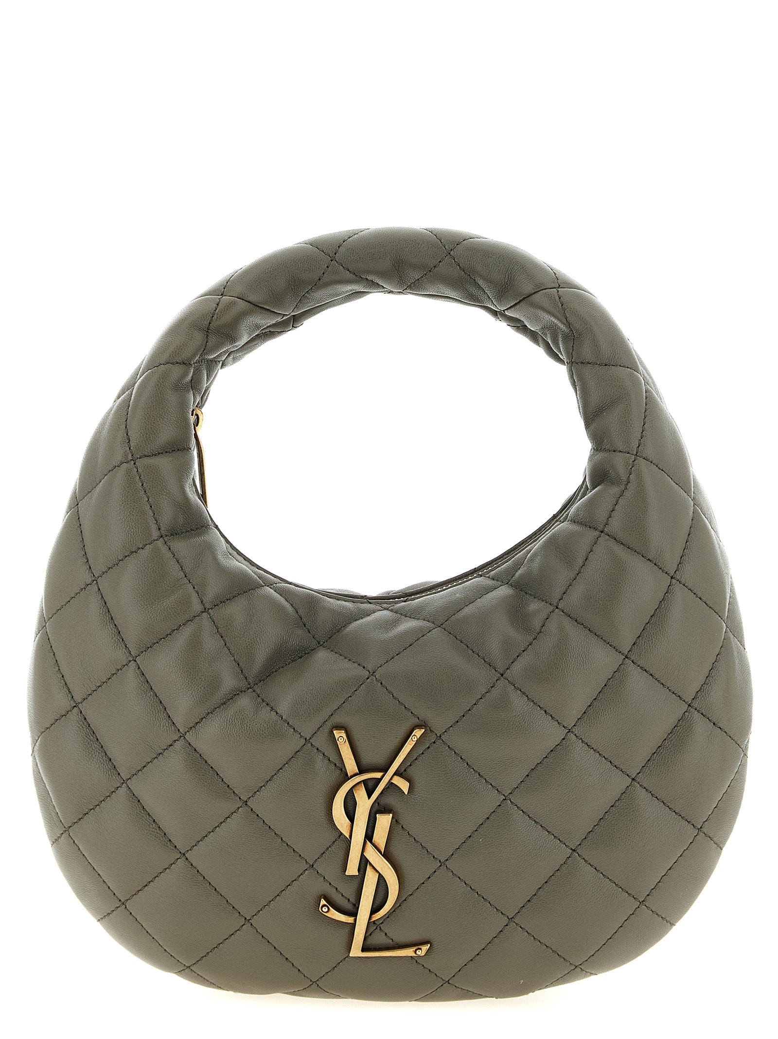 Gray Lamb Leather Baby Icarino Handbag
