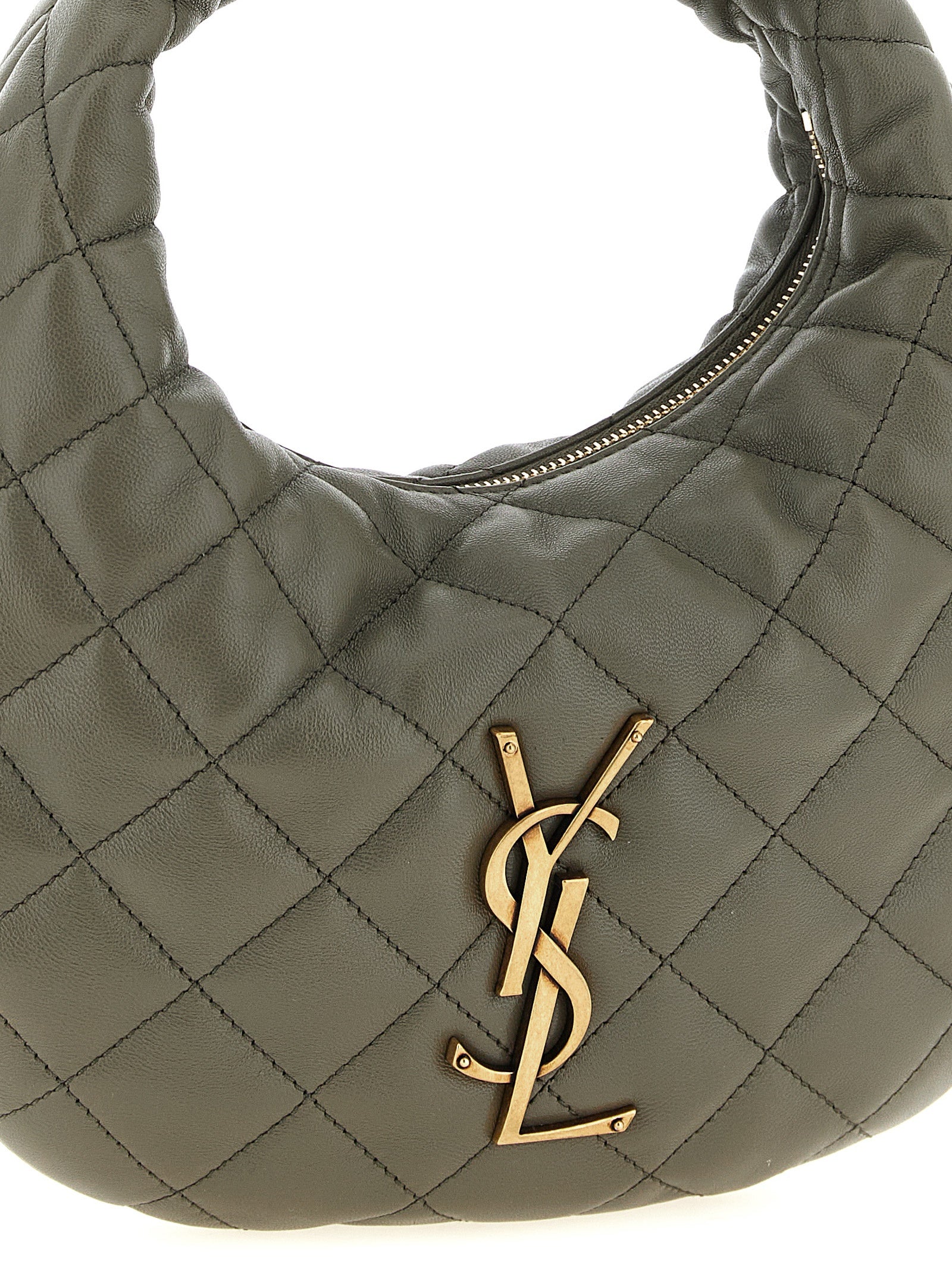 Gray Lamb Leather Baby Icarino Handbag