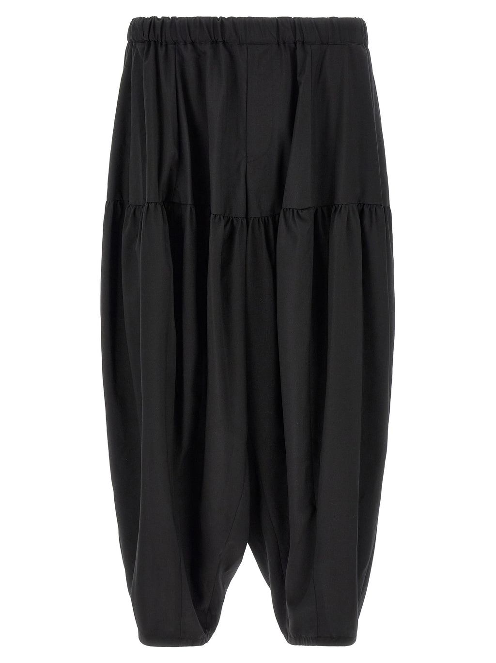 Black Barrel Leg Polyester Pants
