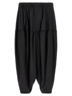 Black Barrel Leg Polyester Pants