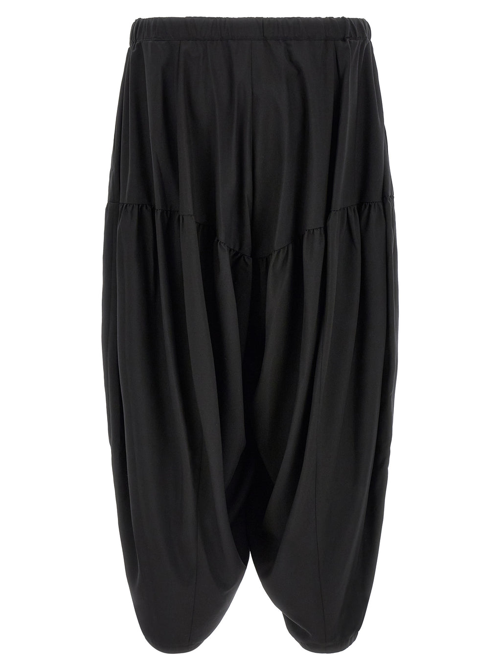 Black Barrel Leg Polyester Pants