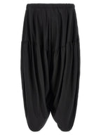 Black Barrel Leg Polyester Pants