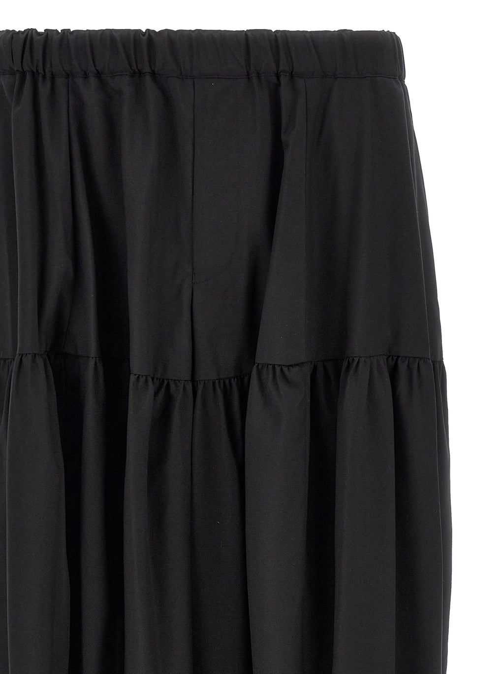 Black Barrel Leg Polyester Pants
