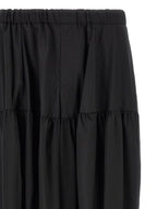 Black Barrel Leg Polyester Pants