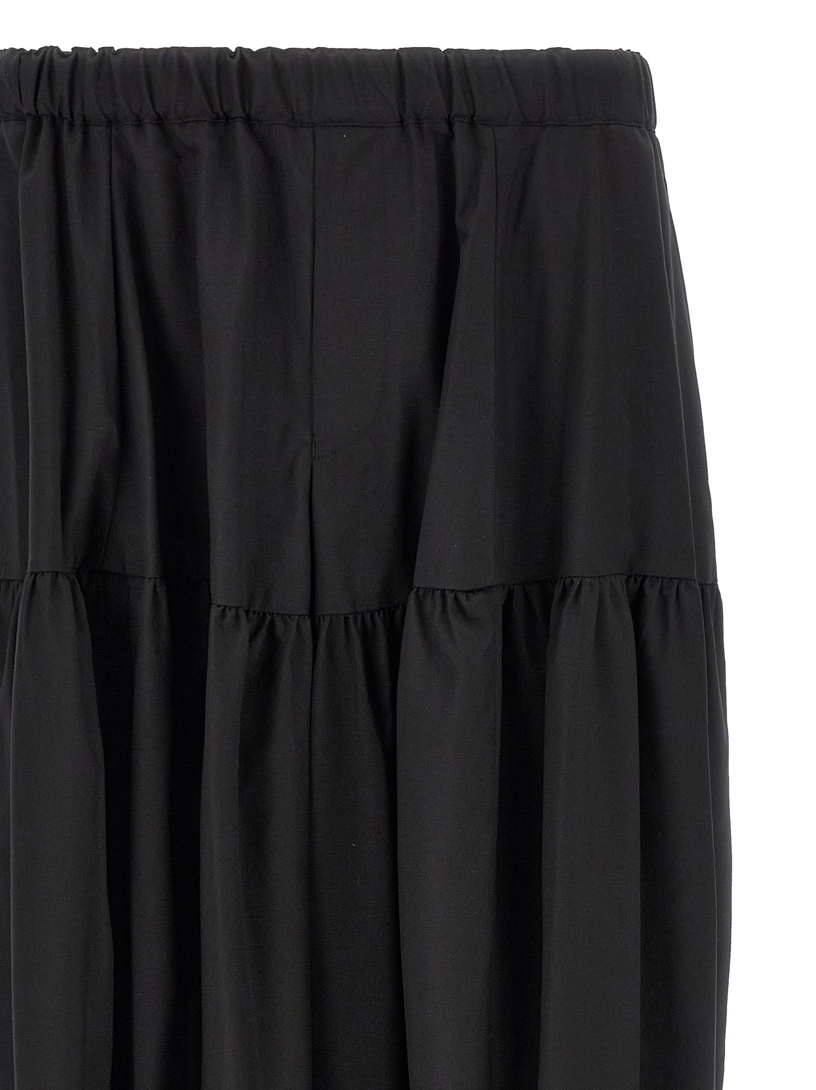 Black Barrel Leg Polyester Pants