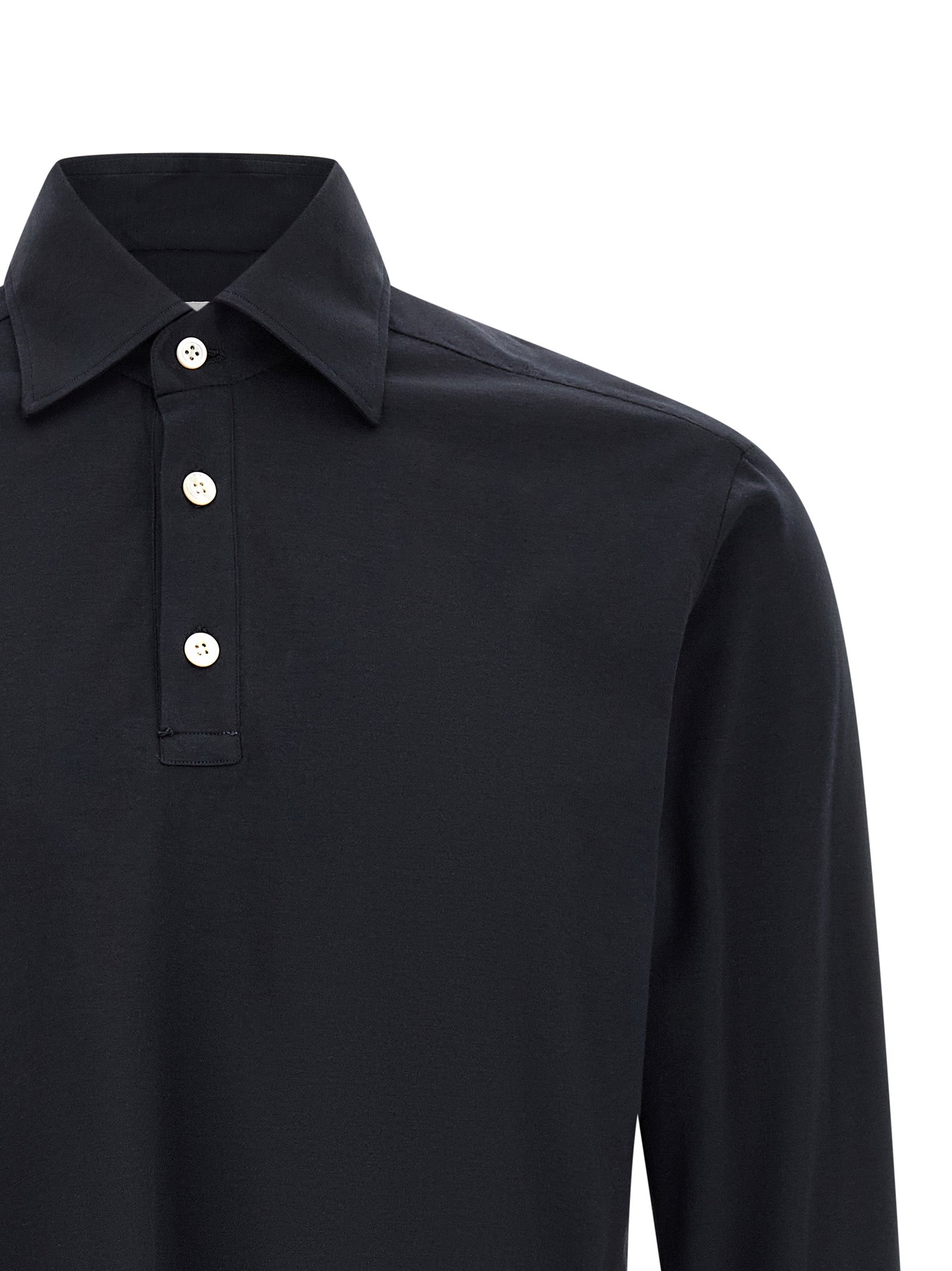 Positano Blue Cotton Polo Shirt