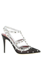 Multicolor Polyester Rockstud Pumps