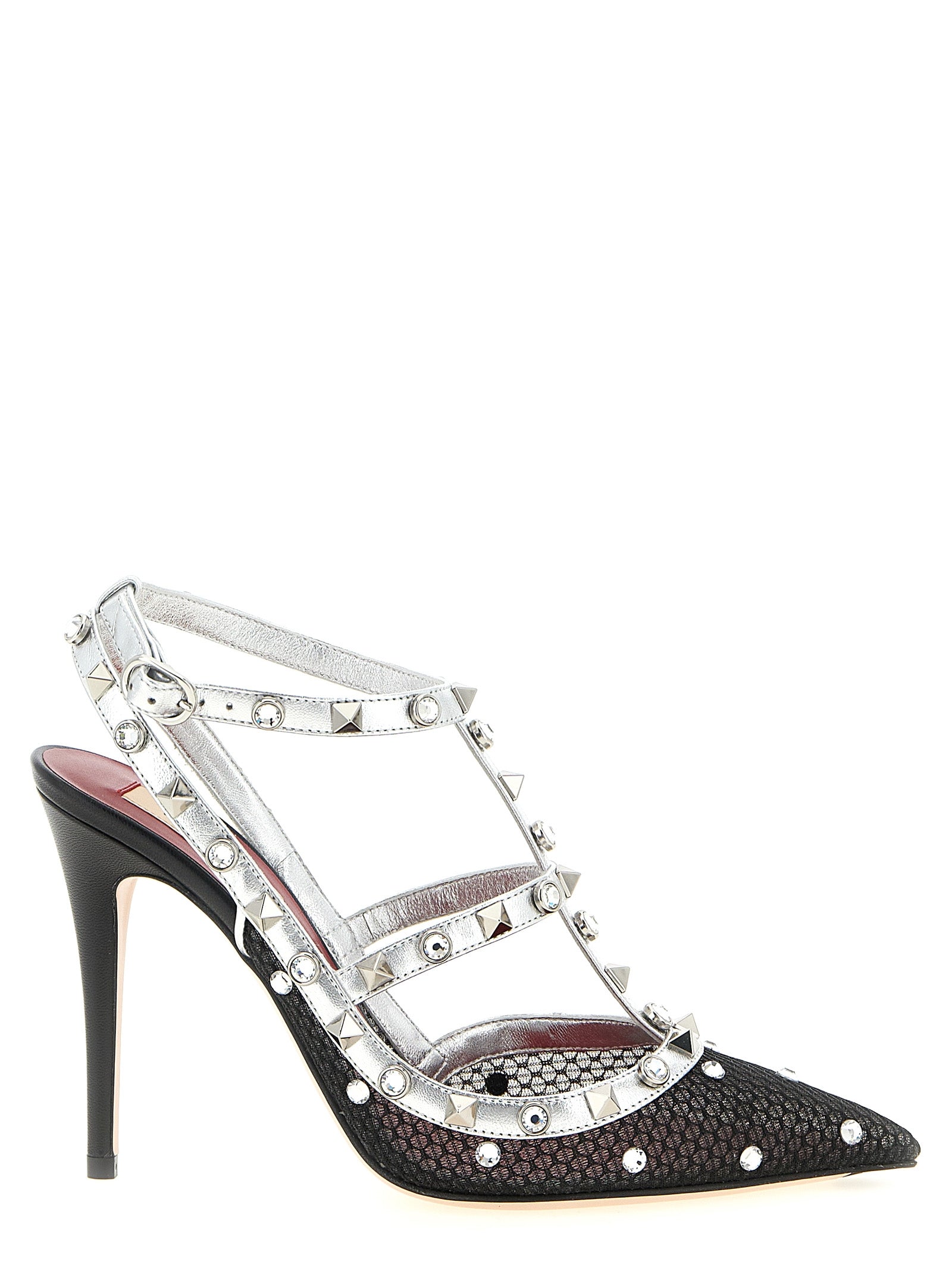 Multicolor Polyester Rockstud Pumps