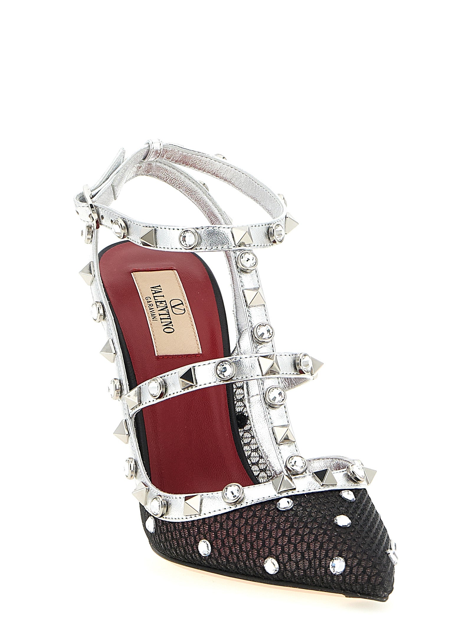 Multicolor Polyester Rockstud Pumps