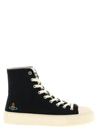 Cotton Plimsoll High‑Top Sneakers