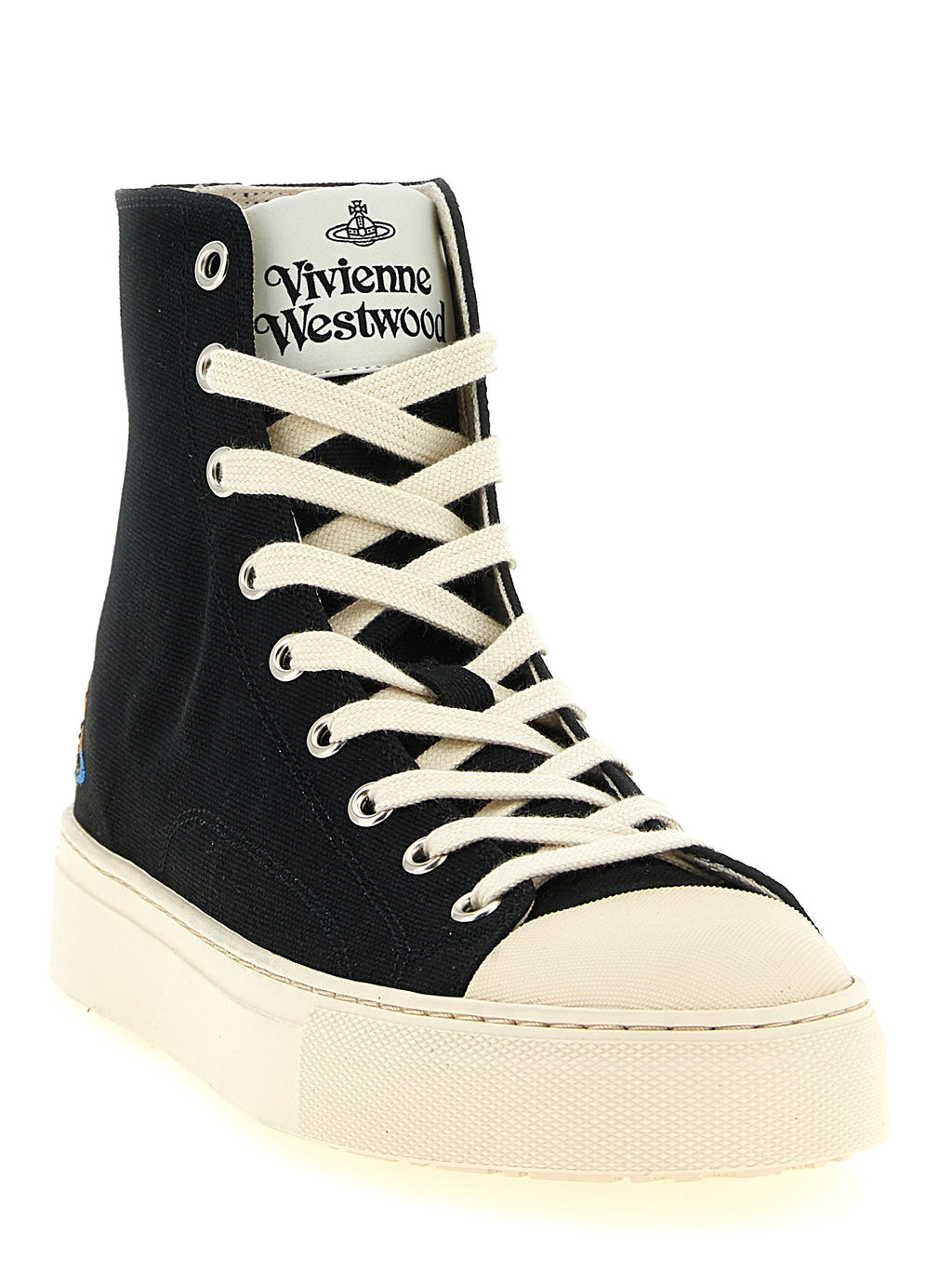 Cotton Plimsoll High‑Top Sneakers