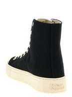 Cotton Plimsoll High‑Top Sneakers