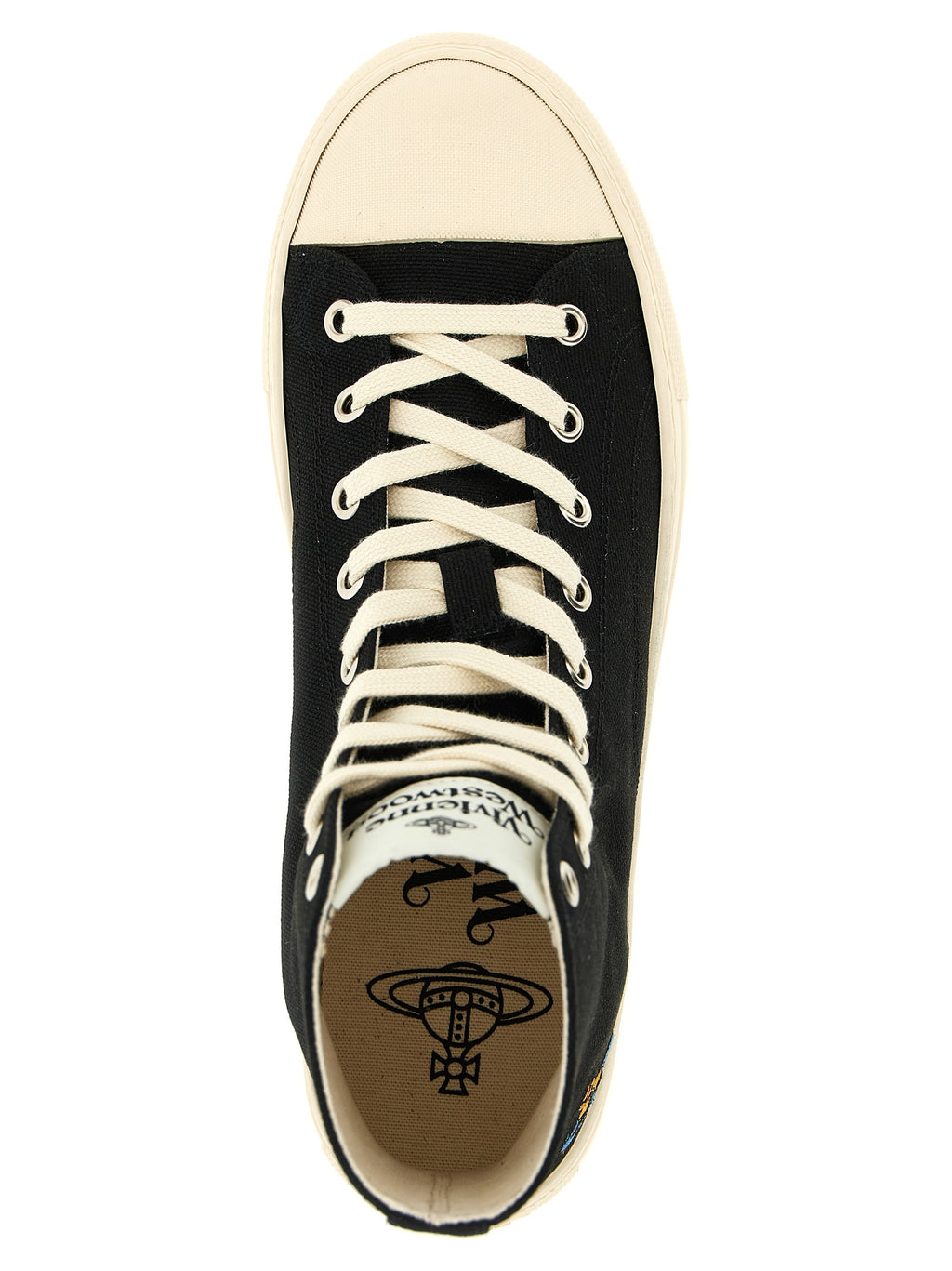 Cotton Plimsoll High‑Top Sneakers