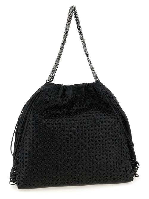 Medium Woven Vegan Leather Falabella Shoulder Bag