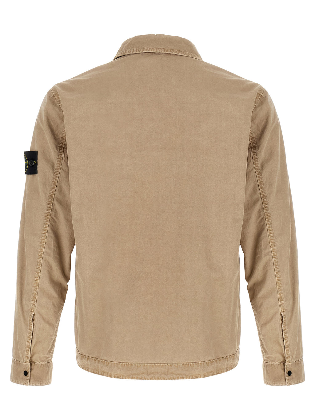 Beige Brushed Cotton Overshirt