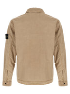 Beige Brushed Cotton Overshirt