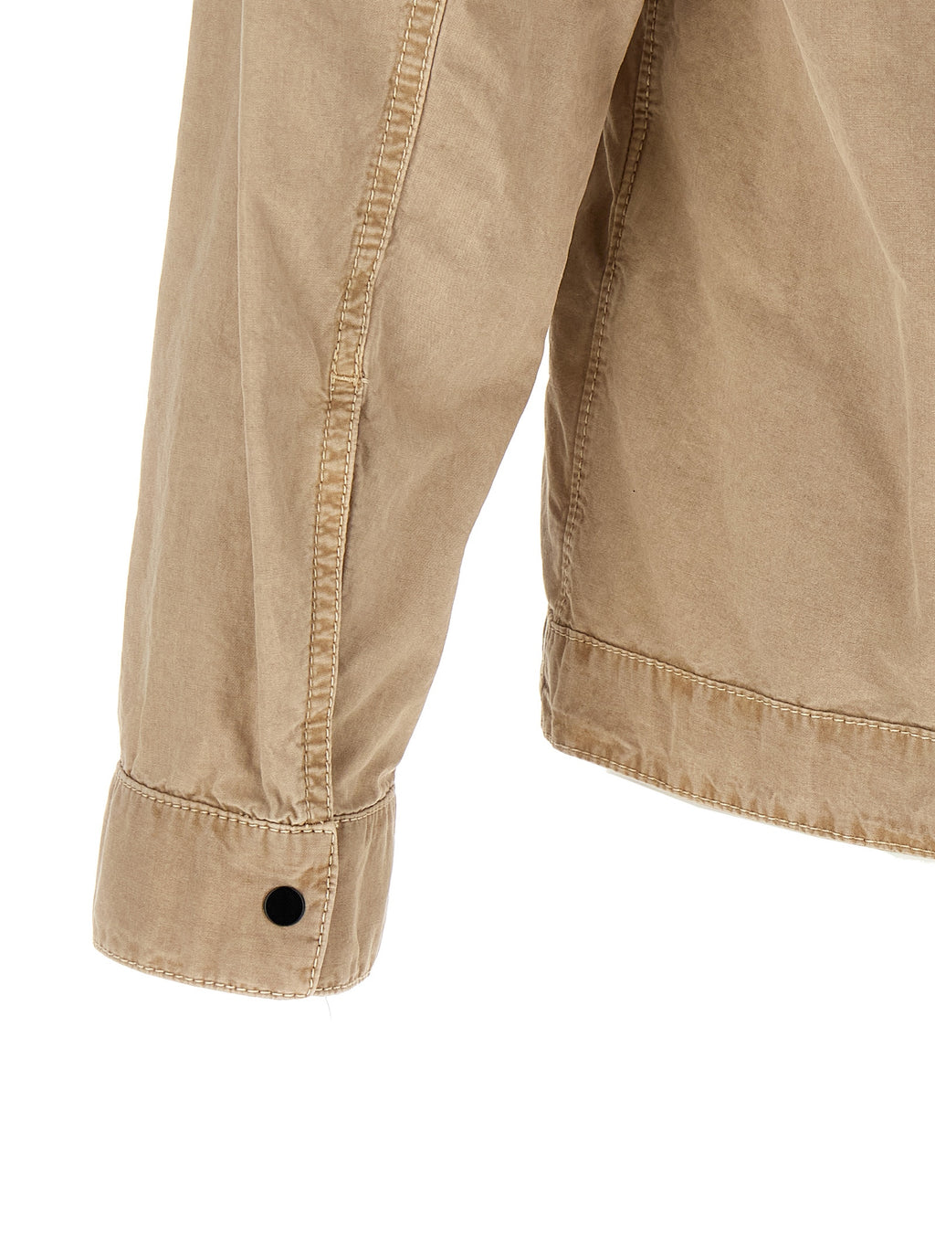 Beige Brushed Cotton Overshirt