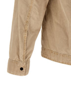 Beige Brushed Cotton Overshirt