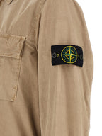 Beige Brushed Cotton Overshirt
