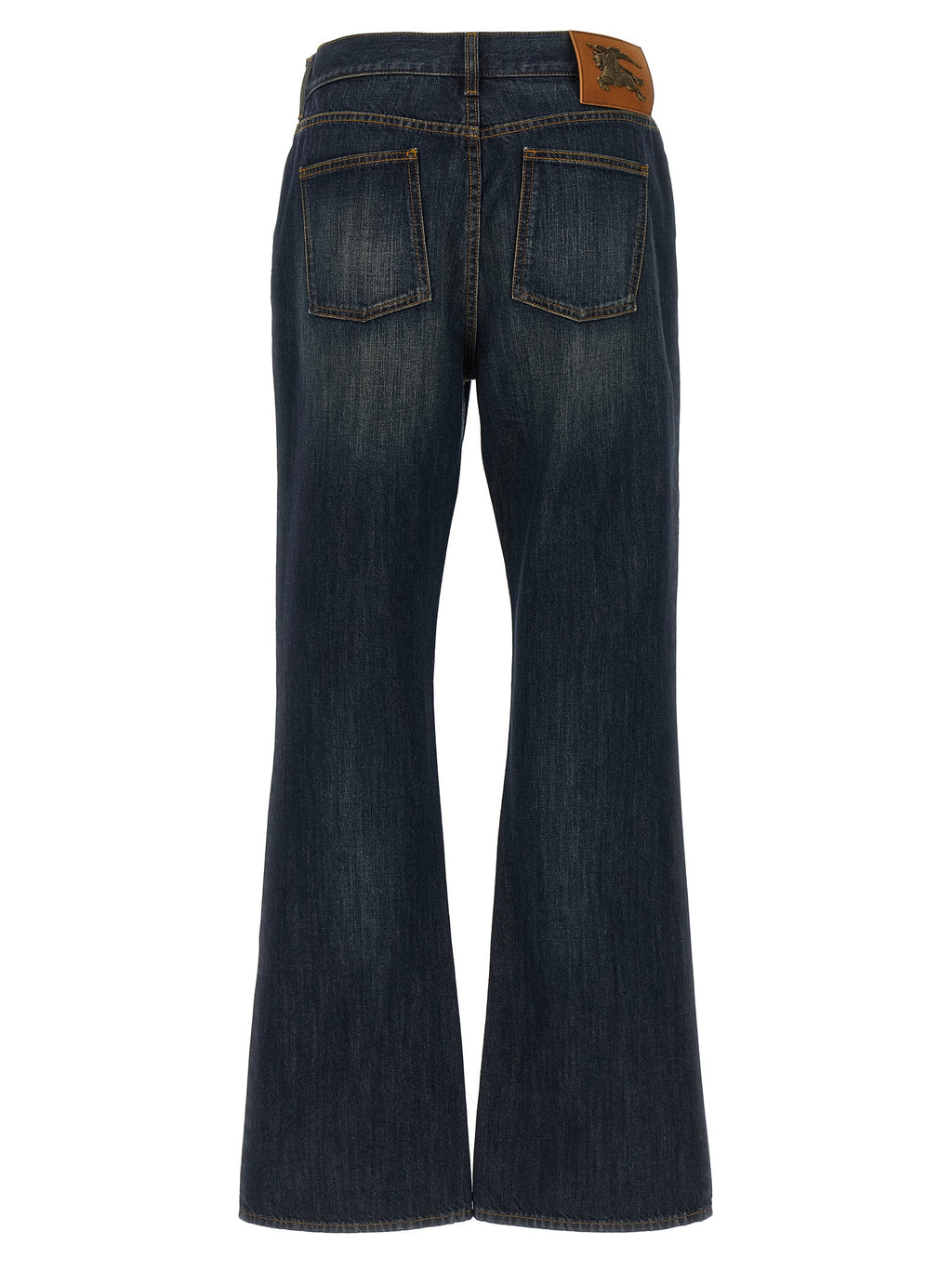 Blue Cotton Flared Jeans