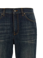 Blue Cotton Flared Jeans
