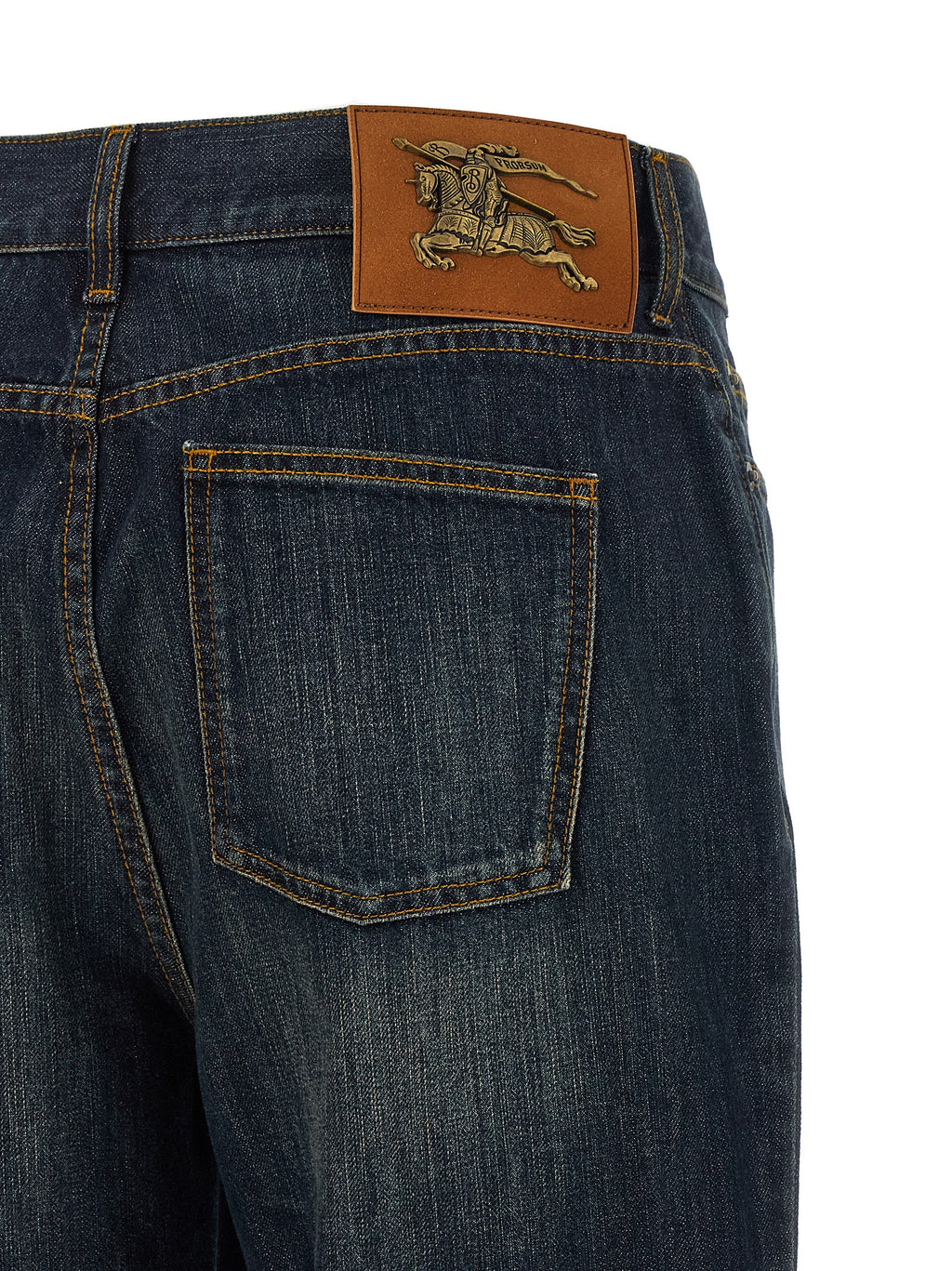Blue Cotton Flared Jeans