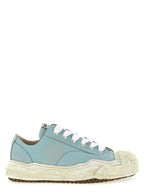 Light Blue Cowhide Hank Low-Top Sneakers