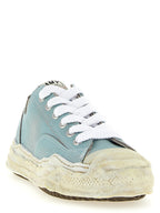 Light Blue Cowhide Hank Low-Top Sneakers