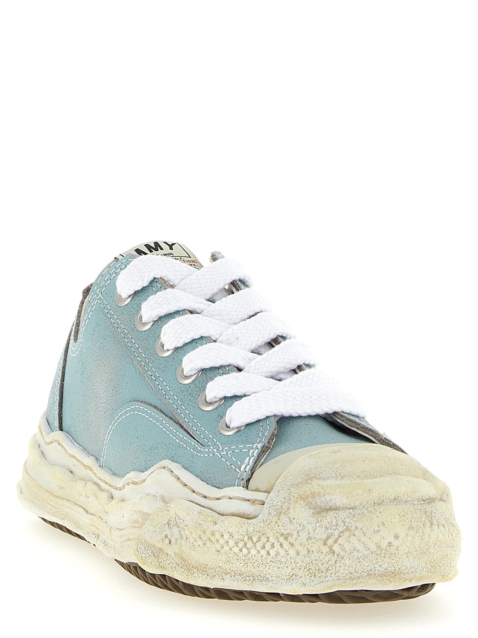 Light Blue Cowhide Hank Low-Top Sneakers