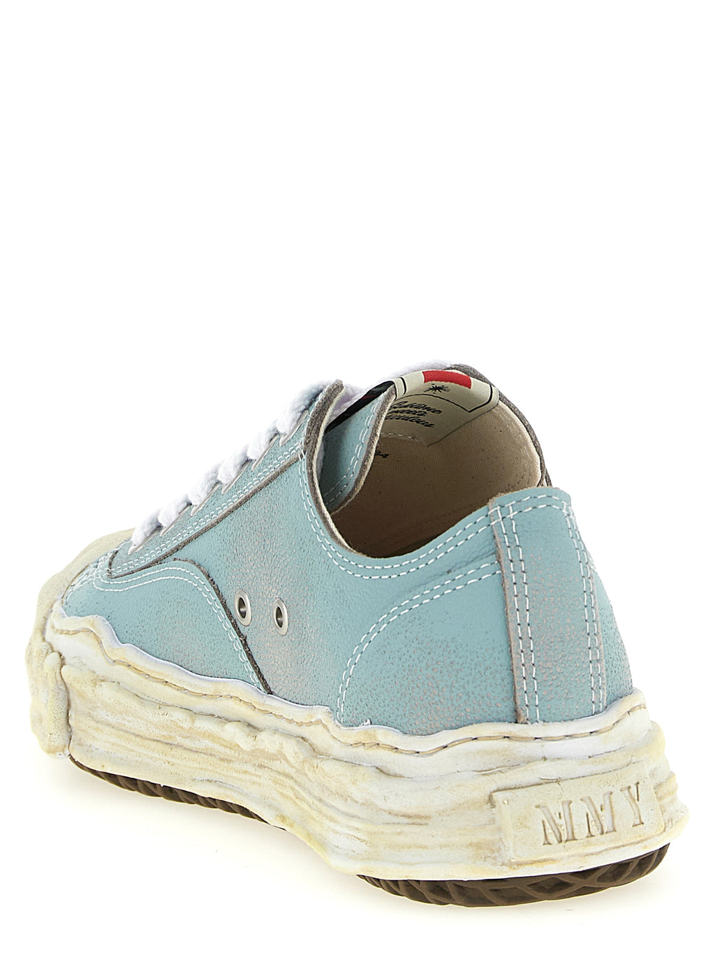 Light Blue Cowhide Hank Low-Top Sneakers