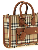 Beige Cotton Blend Freya Mini Tote Bag