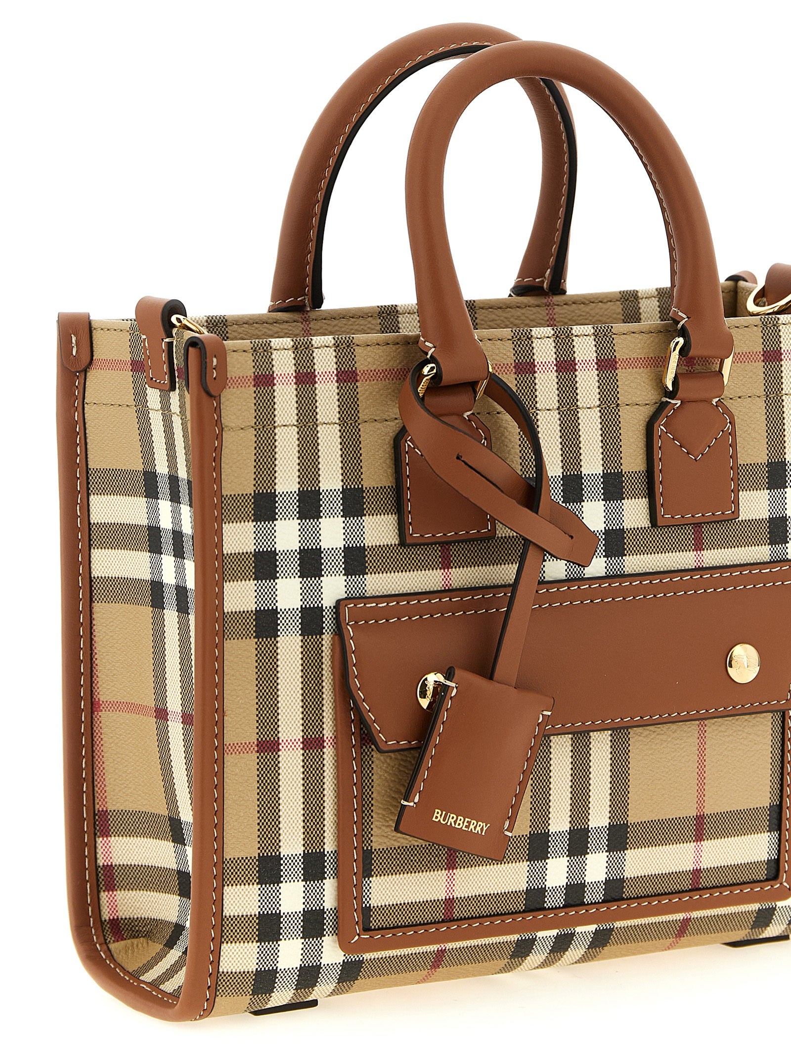 Beige Cotton Blend Freya Mini Tote Bag