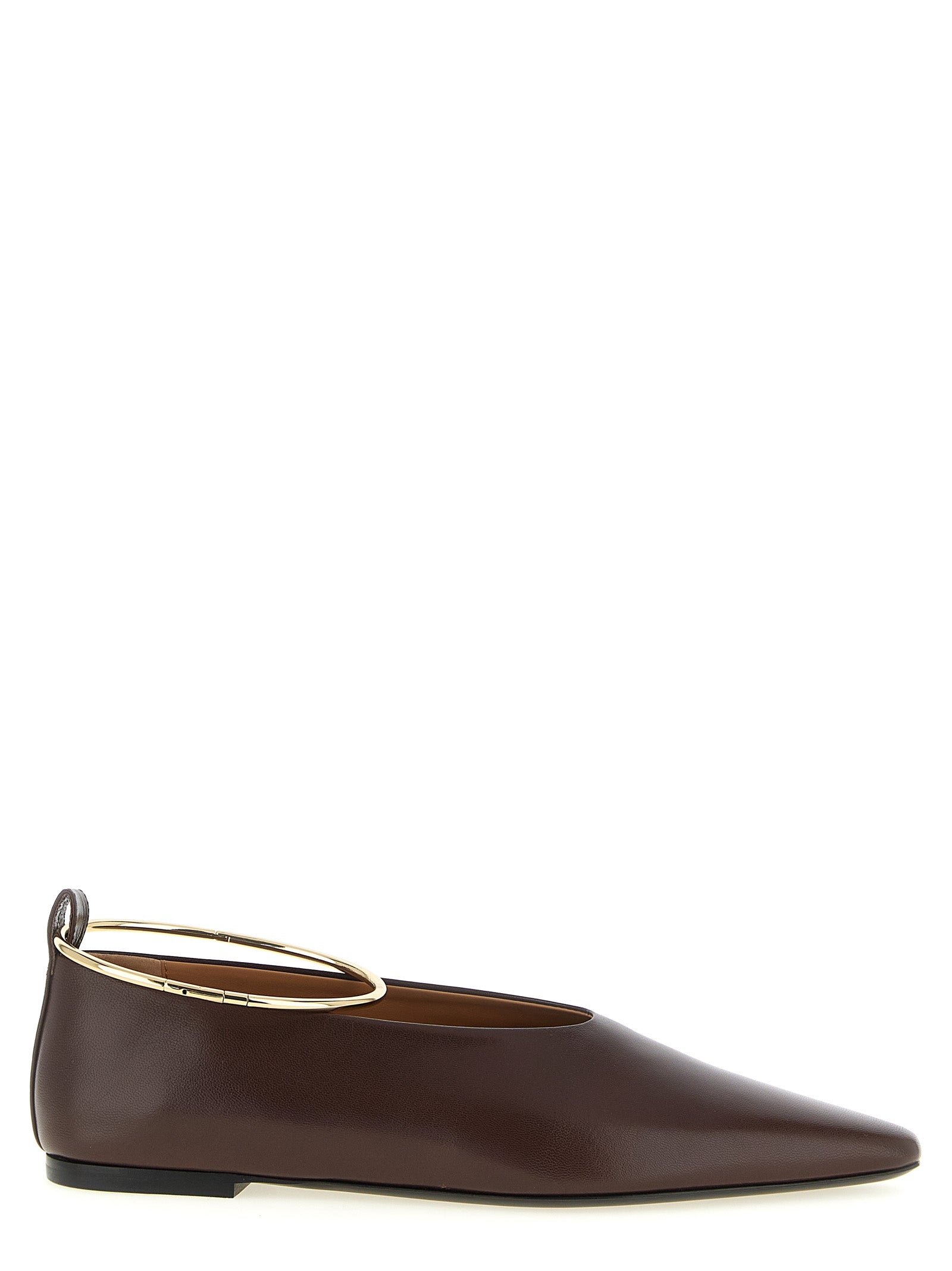 Brown Goatskin Ring Ballet Flats