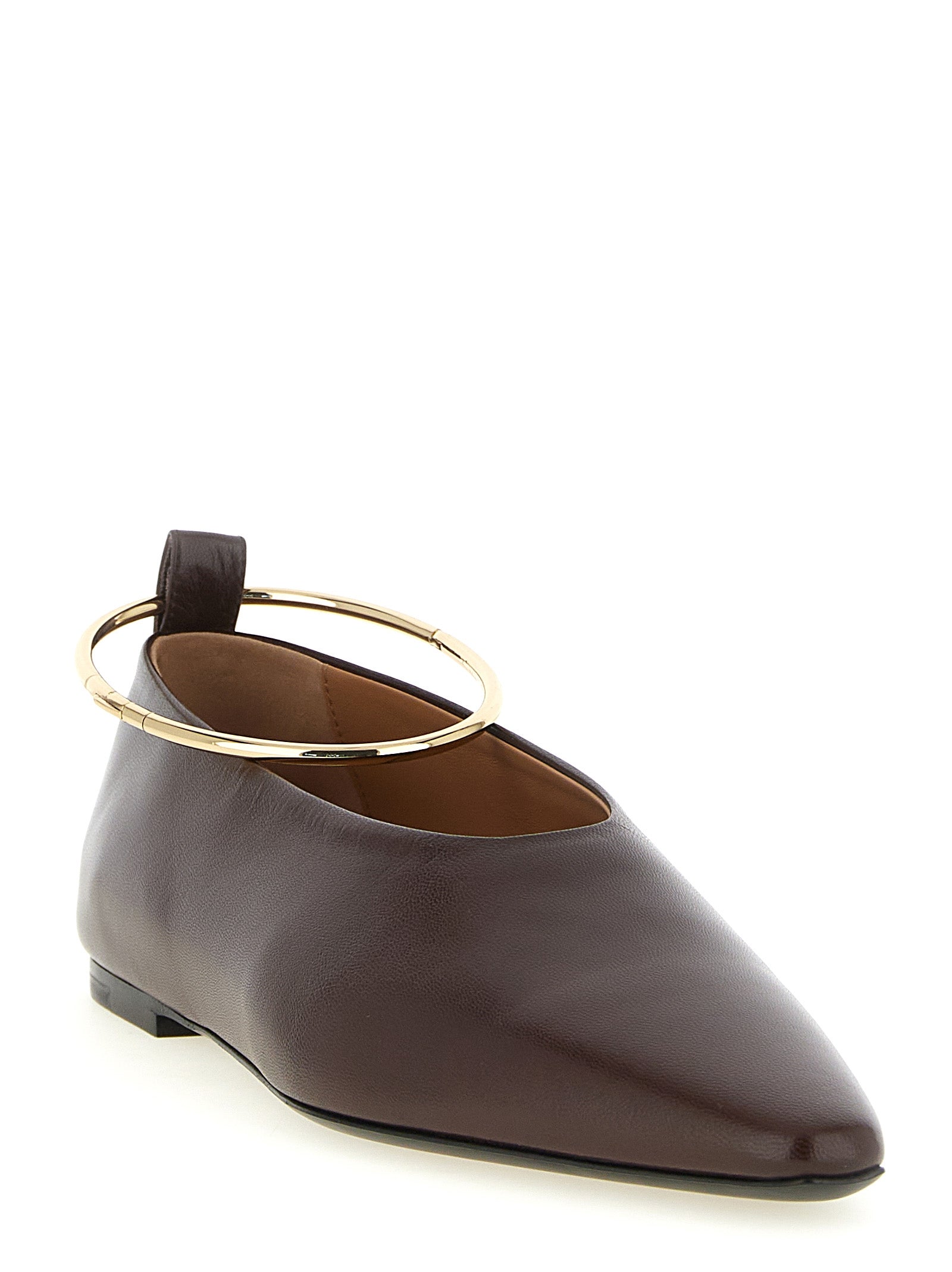 Brown Goatskin Ring Ballet Flats