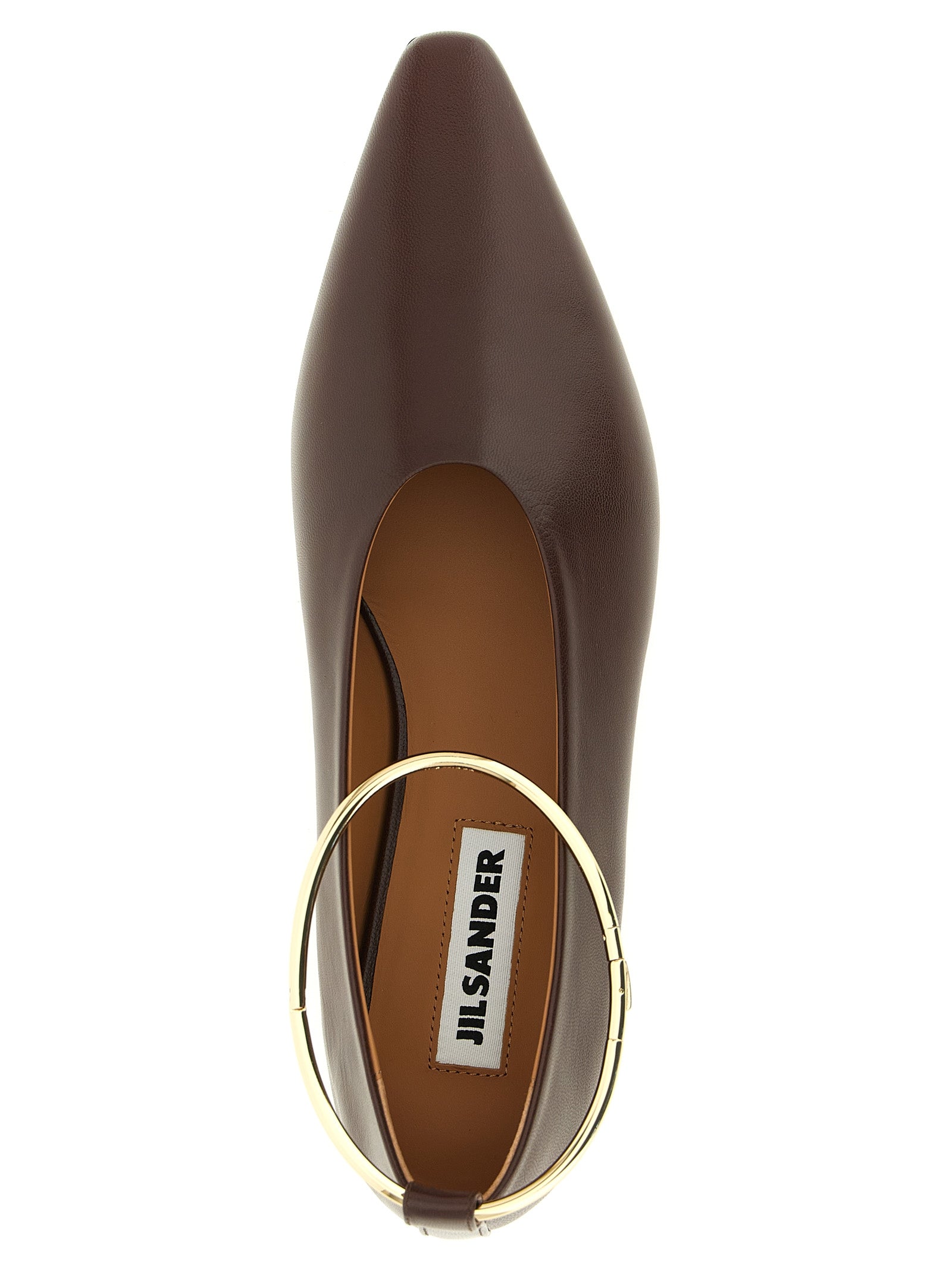 Brown Goatskin Ring Ballet Flats